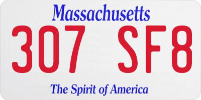 MA license plate 307SF8