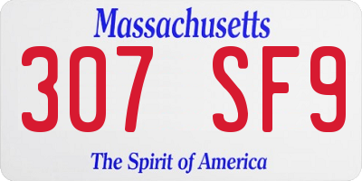 MA license plate 307SF9