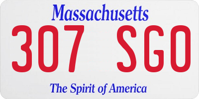 MA license plate 307SG0