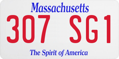 MA license plate 307SG1