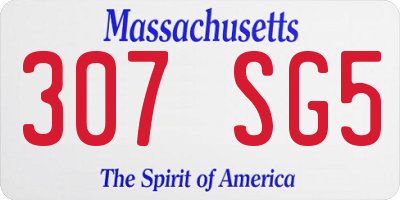 MA license plate 307SG5
