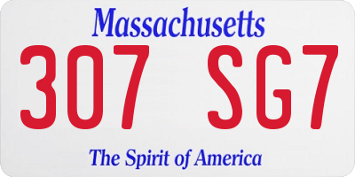 MA license plate 307SG7