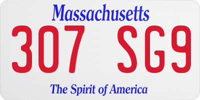 MA license plate 307SG9