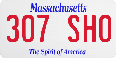 MA license plate 307SH0