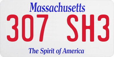 MA license plate 307SH3