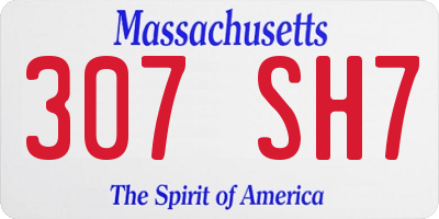 MA license plate 307SH7