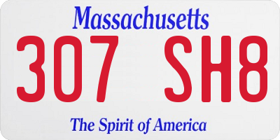 MA license plate 307SH8