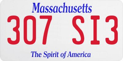 MA license plate 307SI3