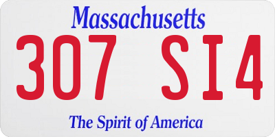 MA license plate 307SI4