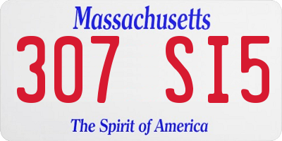 MA license plate 307SI5
