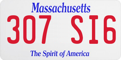 MA license plate 307SI6