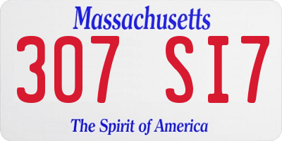 MA license plate 307SI7