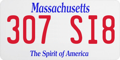 MA license plate 307SI8