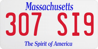 MA license plate 307SI9