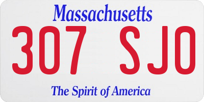 MA license plate 307SJ0