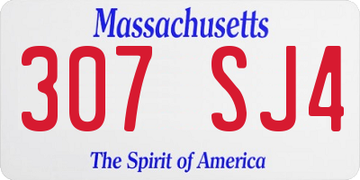 MA license plate 307SJ4