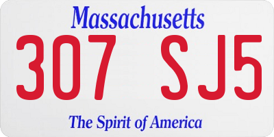 MA license plate 307SJ5