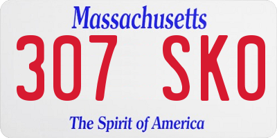 MA license plate 307SK0