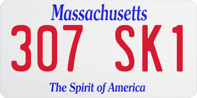 MA license plate 307SK1