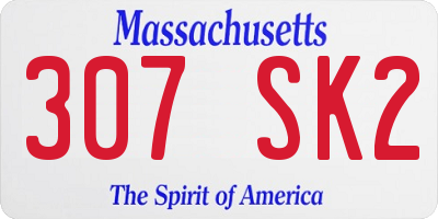 MA license plate 307SK2