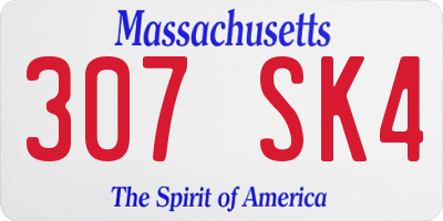MA license plate 307SK4