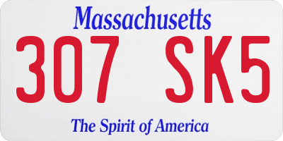 MA license plate 307SK5