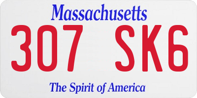 MA license plate 307SK6