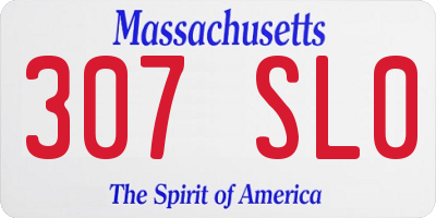 MA license plate 307SL0