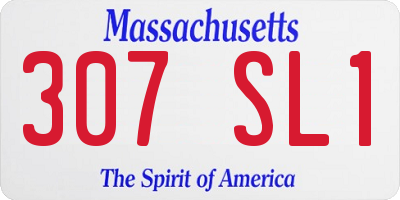 MA license plate 307SL1