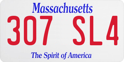 MA license plate 307SL4