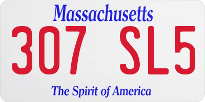MA license plate 307SL5