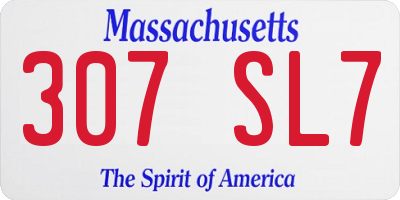MA license plate 307SL7