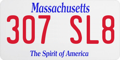 MA license plate 307SL8