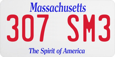MA license plate 307SM3
