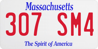 MA license plate 307SM4