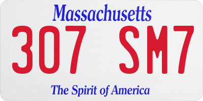 MA license plate 307SM7