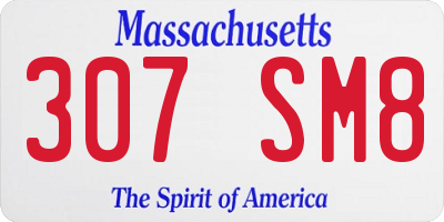MA license plate 307SM8