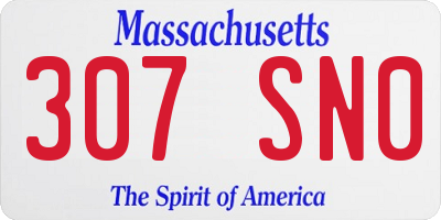 MA license plate 307SN0