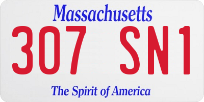MA license plate 307SN1