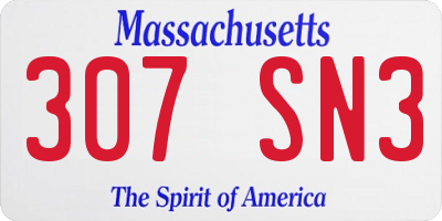 MA license plate 307SN3