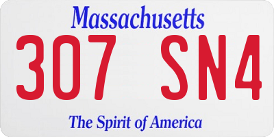 MA license plate 307SN4