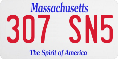 MA license plate 307SN5