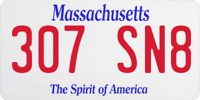 MA license plate 307SN8