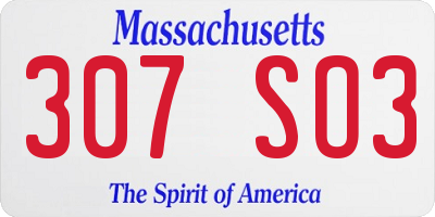 MA license plate 307SO3
