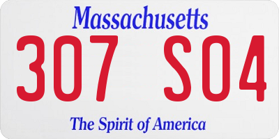 MA license plate 307SO4