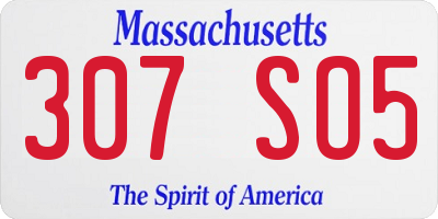 MA license plate 307SO5
