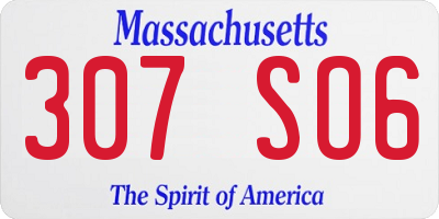 MA license plate 307SO6