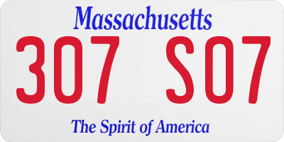 MA license plate 307SO7