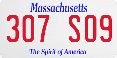 MA license plate 307SO9