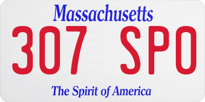 MA license plate 307SP0